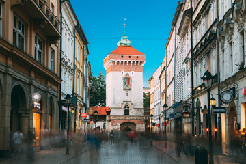 Krakow, Poland. Florianska Gate Krakow, the Medieval Florianska 
