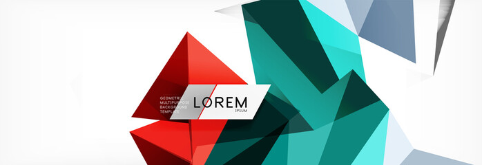 Mosaic triangular low poly style abstract geometric background. Polygonal vector. Abstract white bright technology design.