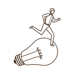 Businessman with lightbulb avatar character
