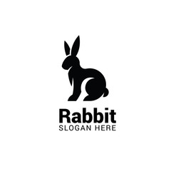 Rabbit logo template isolated on white background