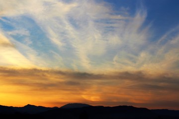 Sunset clouds in the sky
