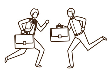 business men with portfolio avatar character