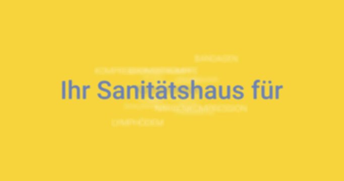 Intro welches die Leistungen eines Sanit&auml;tshauses zeigt. Gelber Hintergrund, blaue Schrift