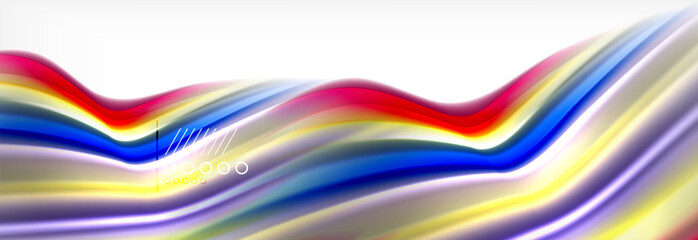 Abstract wave lines liquid fluid rainbow style color stripes background. Artistic illustration for presentation, app wallpaper, banner or poster