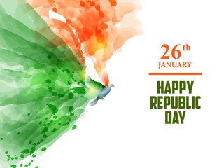 Happy Republic Day of India tricolor background for 26 January - 242592455
