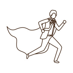 businessman with hero cape avatar character