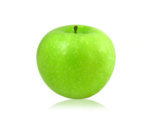  Fresh Green Apple on White Background.
