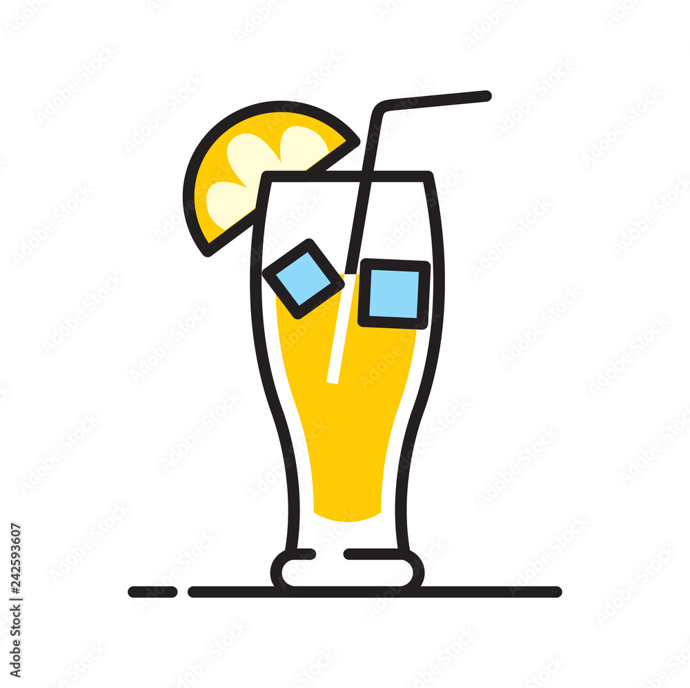 Poster fizzy drink icon on white background for graphic and web design, modern simple vector sign. internet