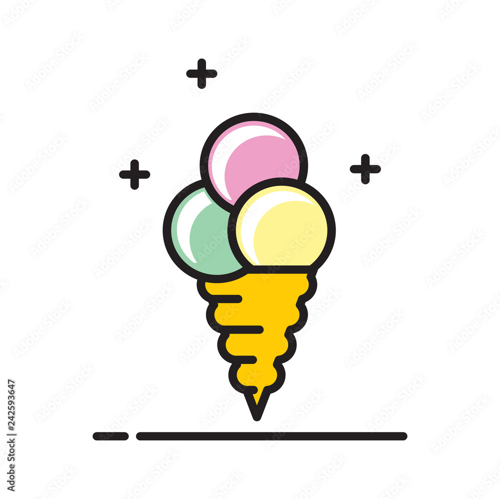 Poster ice cream icon on white background for graphic and web design, modern simple vector sign. internet c