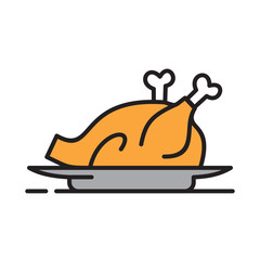 Fried chicken icon on white background for graphic and web design, Modern simple vector sign. Internet concept. Trendy symbol for website design web button or mobile app