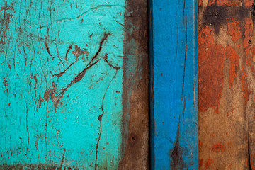 Painted old wood and plank wall texture background