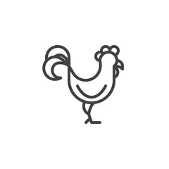 Chinese zodiac Rooster line icon. linear style sign for mobile concept and web design. Chinese year of rooster outline vector icon. Symbol, logo illustration. Pixel perfect vector graphics