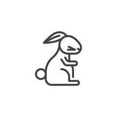 Chinese zodiac Rabbit line icon. linear style sign for mobile concept and web design. Chinese year of rabbit outline vector icon. Symbol, logo illustration. Pixel perfect vector graphics