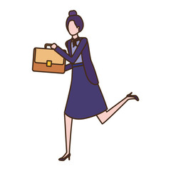 business woman with portfolio avatar character