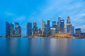 Fototapeta na wymiar Panorama view of Singapore city skyline