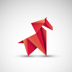 koń origami wektor - obrazy, fototapety, plakaty