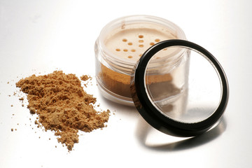 makeup powder in jar