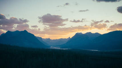 Glorious sunset in Glacier National Park