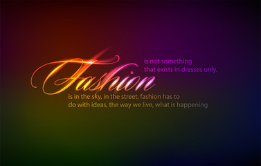 Fashion neon Calligraphy. Minimal Fashion Slogan line for T-shirt and apparels. Creative fashion neon logo design.