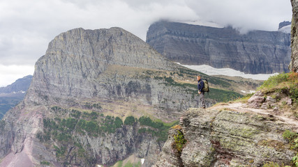 Photographer scouting a new location in stunning Glacier National Park