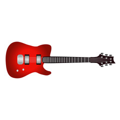 Obraz na płótnie Canvas Electric guitar flat vector illustration rock music instrument