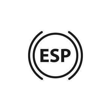 The esp icon. Electronic stabilization and car symbol. Flat design. Stock - Vector illustration
