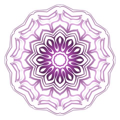 Pastel purple color mandala ornament. Vector illustration