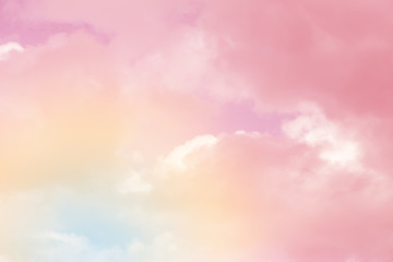 Sun and cloud background with a pastel colored 

