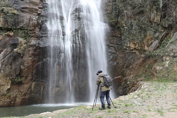 Black waterfall and nature