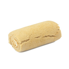 Fresh Homemade Jam Roll Cake. Bread and Bakery Products Isolated on White background