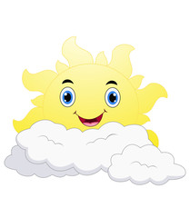 Smiling Sun Cartoon Emoji Face Character With Happy Expression