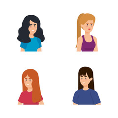 group of girls avatars characters
