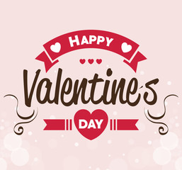 happy valentines day card with heart