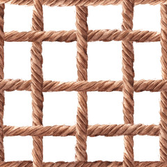 Watercolor rope fishing net pattern