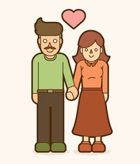 Father and mother holding hands,Couple Love graphic vector