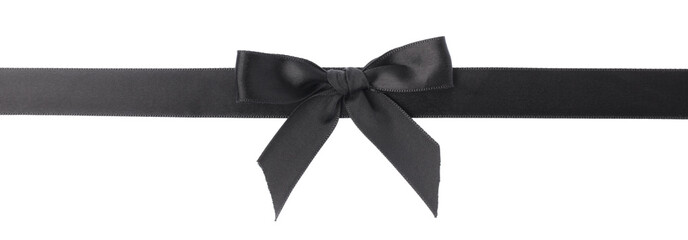 Single Black Bow isolated on white background