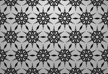 Abstract geometric pattern with lines, snowflakes. A seamless vector background. Dark texture. Graphic modern pattern