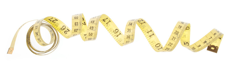 Measuring tape of the tailor for design isolated on white background
