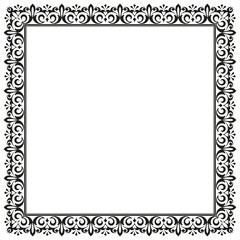 Decorative frame Elegant vector element for design in Eastern style, place for text. Floral black border. Lace illustration for invitations and greeting cards