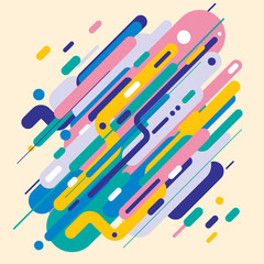Abstract modern style with composition made of various rounded shapes in colorful design shapes