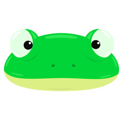 green frog head vector drawing