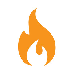 Flame orange icon on white background for graphic and web design, Modern simple vector sign. Internet concept. Trendy symbol for website design web button or mobile app