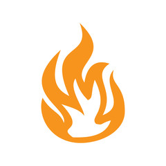 Flame orange icon on white background for graphic and web design, Modern simple vector sign. Internet concept. Trendy symbol for website design web button or mobile app
