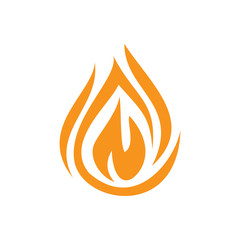 Flame orange icon on white background for graphic and web design, Modern simple vector sign. Internet concept. Trendy symbol for website design web button or mobile app