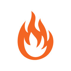 Flame orange icon on white background for graphic and web design, Modern simple vector sign. Internet concept. Trendy symbol for website design web button or mobile app