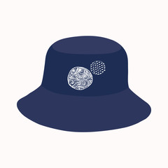 Blue bucket hat vector design.