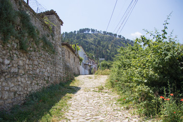 An alley that leads to an old, traditional Berat house, Albania.