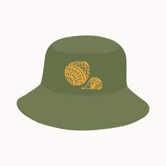 Green bucket hat vector design.