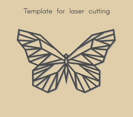 	
Template animal for laser cutting. Abstract geometric butterfly for cut. Stencil for decorative panel of wood, metal, paper. Vector illustration.