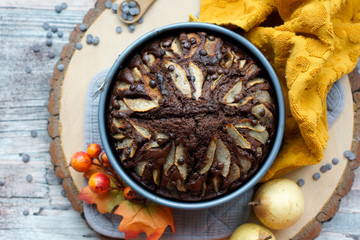 Torta pere e cioccolato